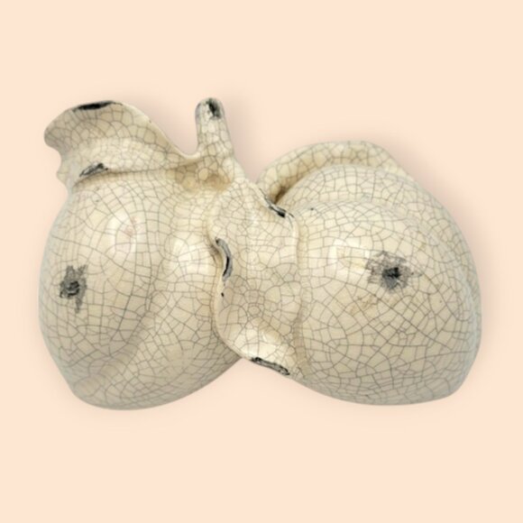 Picket Fence Crazed Look Ceramic Peaches Home Decor Fruit Tabletop - Picture 3 of 6